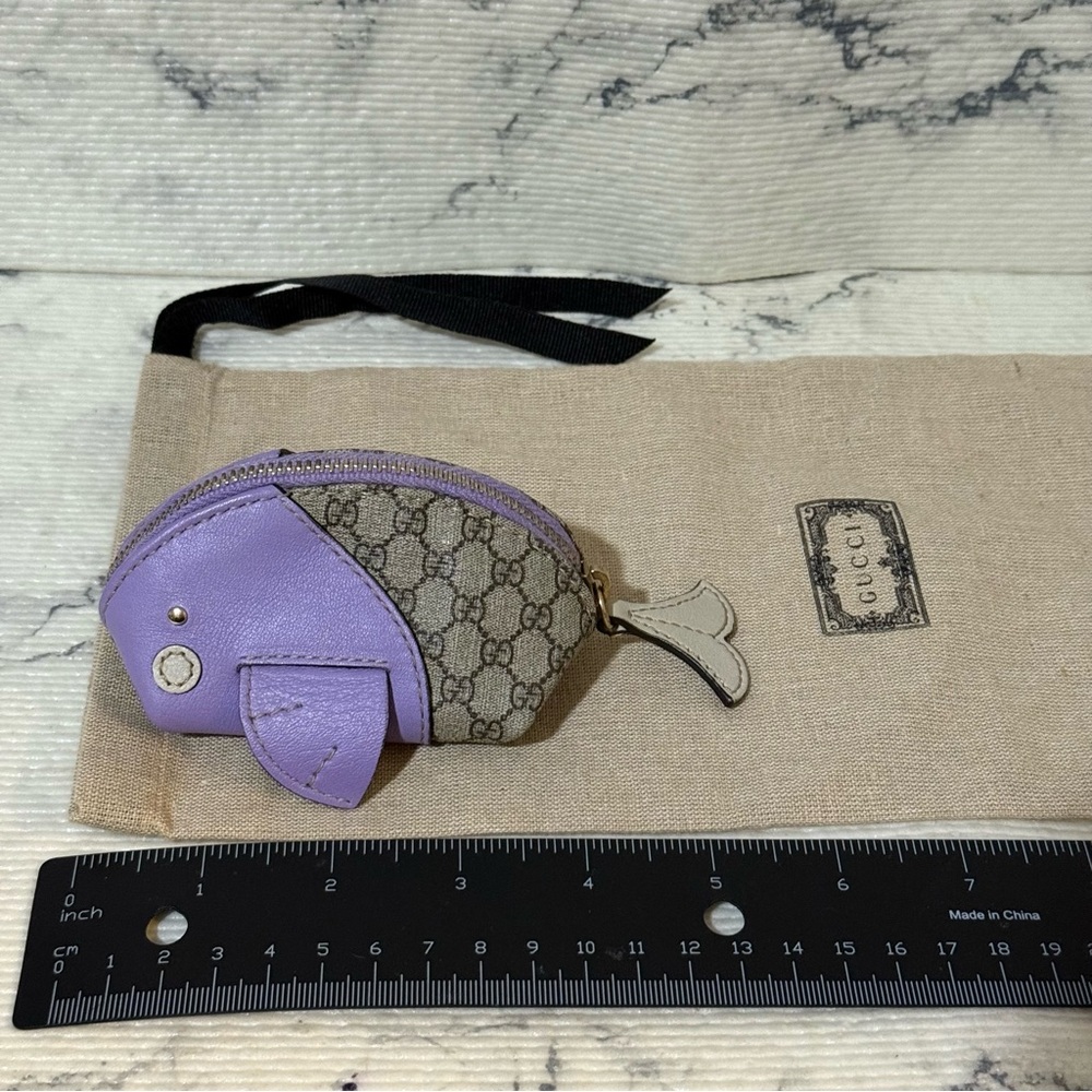 Gucci GG Supreme Monogram Coin Purse Whale: Purple (EUC) - Picture 12 of 15